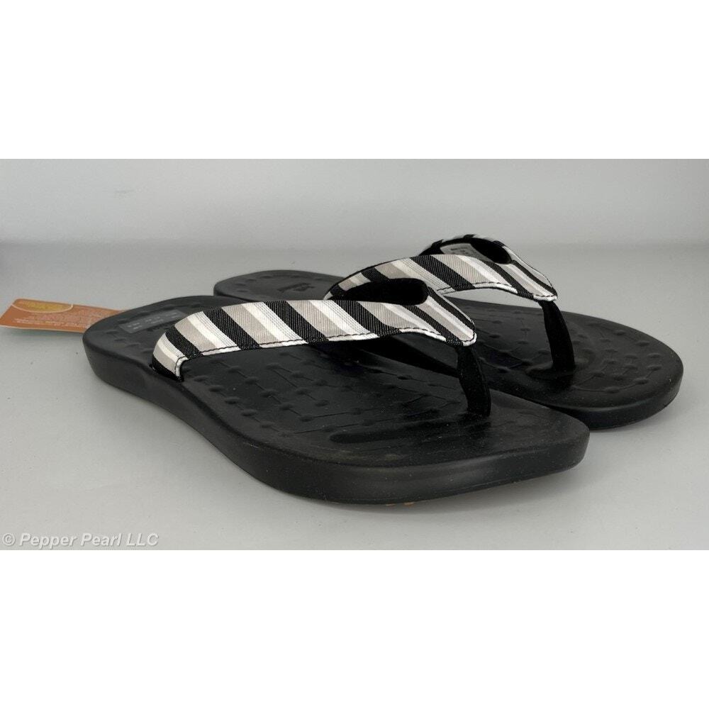 Flip Flop Thong Sandal Black Womens Size 8.5 to 9 Soft Science Waterfall Palm